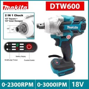 Makita DTW600 Chave de Impacto 18V Sem Escova Bateria Recarregável 1/2 polegadas